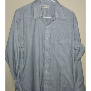 M30 Ketch button-up, long-sleeved pale gray-blue striped dress shirt